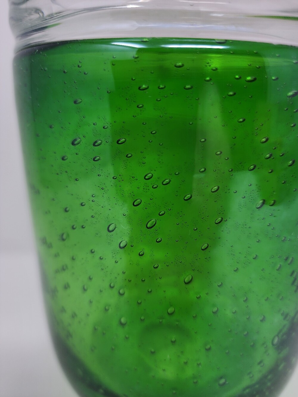 Handblown Green Mason Jar Shaped Art Glass Vase - Picture 6 of 8